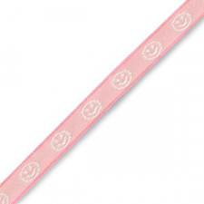 Ribbon text "Smiley" Pink-white